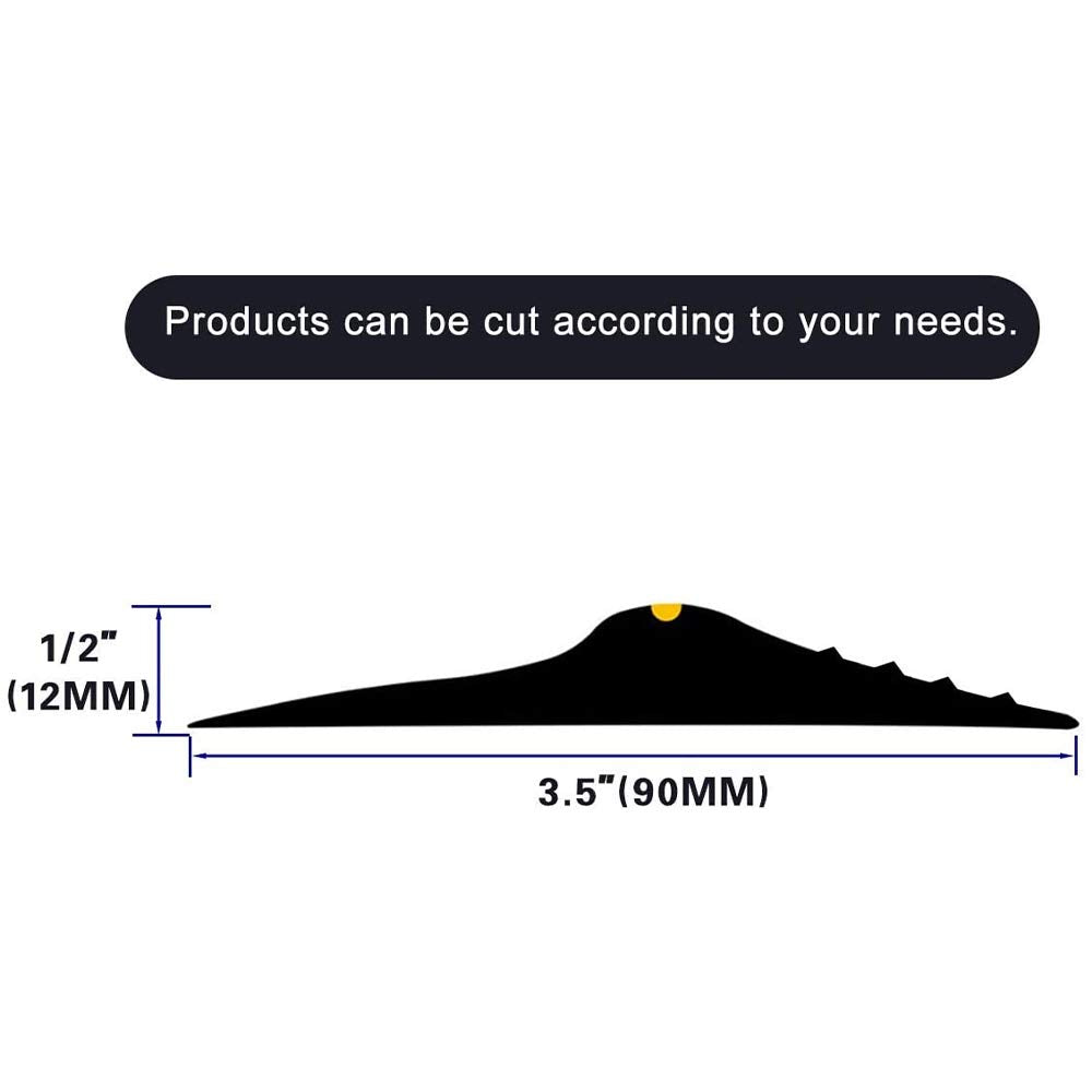 ToLanbbt 10Ft/3M Universal Garage Door Rubber Threshold Strip with 300ml Black Adhesive/Sealant, Weatherproof Seal Strip DIY Weather Stripping Replacement (Black+Yellow)