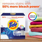 Tide Powder Laundry Detergent with Bleach Alternative, Original Scent, 89 Loads, 129 oz