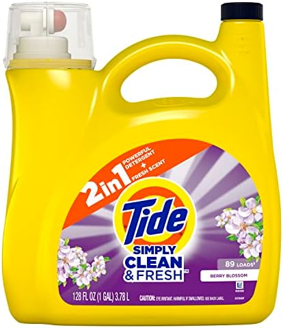 Tide Simply Liquid Laundry Detergent Berry Blossom, 89 loads(packaging may vary)