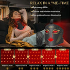 Red Light Therapy Mask Set, Five-Level Brightness Adjustment for Face and Neck, 630nm Infrared Light + 850nm Near-Infrared Light Mask Phototherapy, Portable Mask with Power Storage, Black
