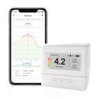 Ecosense EcoQube Flex Smart Radon Detector - Battery Powered Continuous Radon Monitor for Home Use with Always-On Display, Bluetooth App, Daily, Weekly, Monthly & Yearly Fluctuations on App