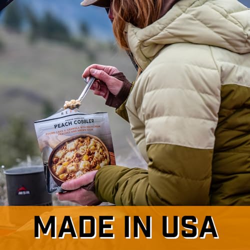 Peak Refuel Peach Cobbler | Real Ingredients | Ready in Minutes | Just Add Water | Premium Freeze Dried Backpacking & Camping Food | 2 Servings | Ideal MRE Survival Meal or Dessert