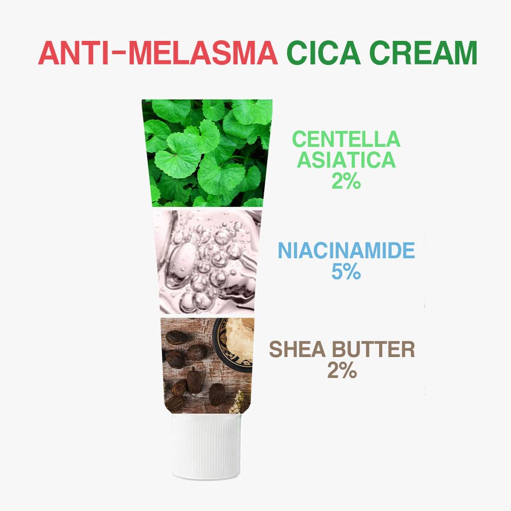 Melasma Treatment for Face Cream - Dark Spot Remover Centella Asiatica - Korean Skin Care Beauty Products 40ml/1.35 fl.oz