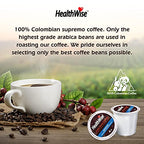 Healthwise Low Acid Hazelnut Decaf, Chemical-Free Swiss Water Process, 99.9% Caffeine Free, 100% Colombian Coffee K-Cups – Medium Roast, Healthier Coffee for Sensitive Stomachs - Keurig 2.0 Compatible - - 144 Count (Pack of 12)