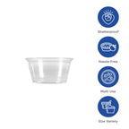 Karat [2500 ct] 1 oz Portion Cups - Polypropylene Condiment Cups for Dressings, Sauce, Souffle, Jello Shots Containers | Clear | FP-P100-PP