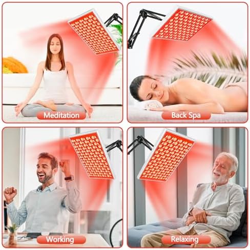Red Light Therapy for Body Face,Infrared Light Therapy with Stand, Red Light Therapy Lamp Panel, 660nm Red Light and 850nm LED Near Infrared Light Therapy Device for Full Body Skin Muscle Sleeping