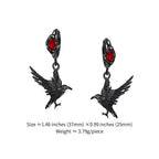 MASW Original Design Gothic Earrings Hip Hop Black Crow Pendant Earrings Fashionable Women's Accessories M3353