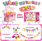 FUNZBO 650pcs Pop Beads - Jewelry Making Kit for 3 4 5 6 7 8 Year Old Little Girls, Arts and Crafts Toys for Kids, Necklace Bracelet Creativity Snap Set Top Best Christmas Birthday Gifts