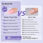 BTArtbox XCOATTIPS Natural Nail Tips - Medium Almond Press On Nails Pink, Long Lasting Soft Gel Nails False Nail, Soak Off Acrylic Fake Nails Extensions for Nail Art DIY Women