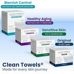 Clean Skin Club Clean Towels XL®, 100% USDA Biobased Face Towel, Disposable Face Towelette, Eczema Association Accepted, Makeup Remover Dry Wipes, Ultra Soft, 50 ct per pack, 2 Packs, 100 Ct Total