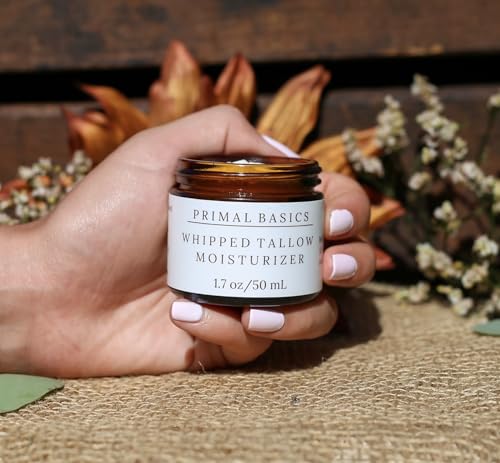 100% Grass Fed Grass Finished Whipped Vanilla Beef Tallow Moisturizer/Body Balm for Face, Body, Oily, Dry, Sensitive Skin -Contains Vitamins A, D, E, K -USA Made