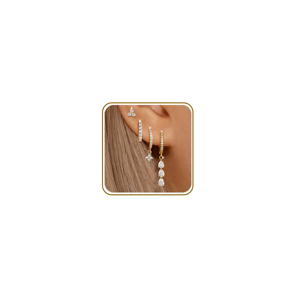 Quinby Earrings For Women Trendy,14k Gold Plated Drop Earring For Women,Hypoallergenic Gold Earrings Dangle,Prom Earring Jewelry For Gift