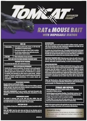 Tomcat Advanced Brand Rat & Mouse Bait with Disposable Station, Indoor and Outdoor Use, 1 Pre-Filled Ready-to-Use Station