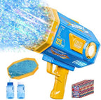 Bubble Gun, 125 Holes Bubble Machine with Lights, Bubble Guns for Kids Ages 4-8 Year Old, Big Bubble Gun Blaster for Wedding, Summer Outdoor Toy Birthday Bubble Maker Party Favors (Blue)