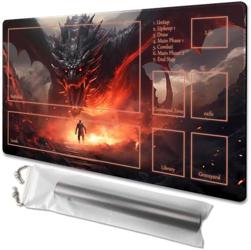 MTG Playmat - Non-Slip Backing Printing, Ideal for Card Game Enthusiasts TCG Playmat (Dragon Roar-Deck)