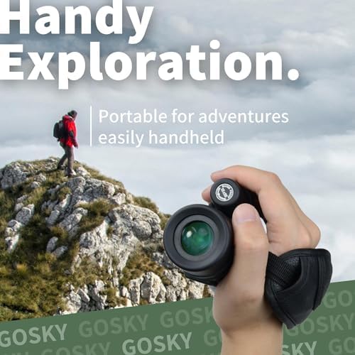 Gosky Monoculars Telescope, 15x55 HD Monocular for Adult with BAK4 Prism & FMC Lens, Lightweight Monocular with Smartphone Adapter Suitable for Bird Watching Hunting (Black)