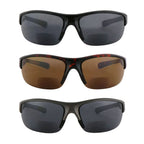 Hyyiyun 3 Pairs Bifocal Wrap Around Sunglasses for Men and Women, Sun Reader UV Protection with 3 Microfiber Pouch