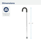 Drive Medical Round Handle Aluminum Walking Cane With Foam Grip, Silver