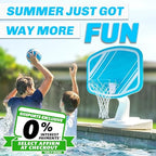 GoSports Splash Hoop PRO Swimming Pool Basketball Game, Includes Poolside Water Basketball Hoop, 2 Balls and Pump – Aqua