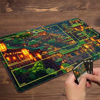 MTG Playmat with Zones Magic Card Playmat Game Mat,TCG & CCG Card Games Mat with Free Storage Bags Size 24 x 14 Inches (with Zones,House)