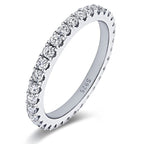 Bo.Dream 2.2mm Cubic Zirconia Wedding Eternity Band 925 Sterling Silver