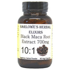 Barlowe's Herbal Elixirs Black Maca | Peruvian Maca Root Extract | 700 mg per Capsule | 60 Veggie Capsules (Vegan, Kosher, Halal) | | Glass Bottle | Third Party Tested