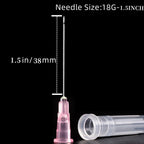 100 Pack 3ml 3cc Plastic Luer Lock Syringe with 18Gauge and Cap, Individually Sealed Wrapped, for Scientific Labs, Measuring Liquid, Refilling or Dispensing