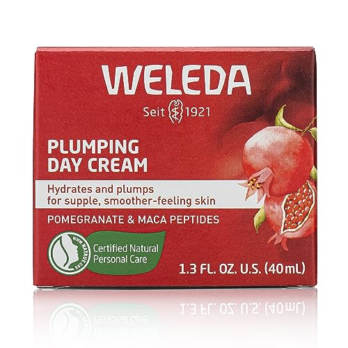 Weleda Face Care Plumping Day Cream, 1.3 Fluid Ounce, Plant Rich Moisturizer with Pomegranate and Maca Root Peptides