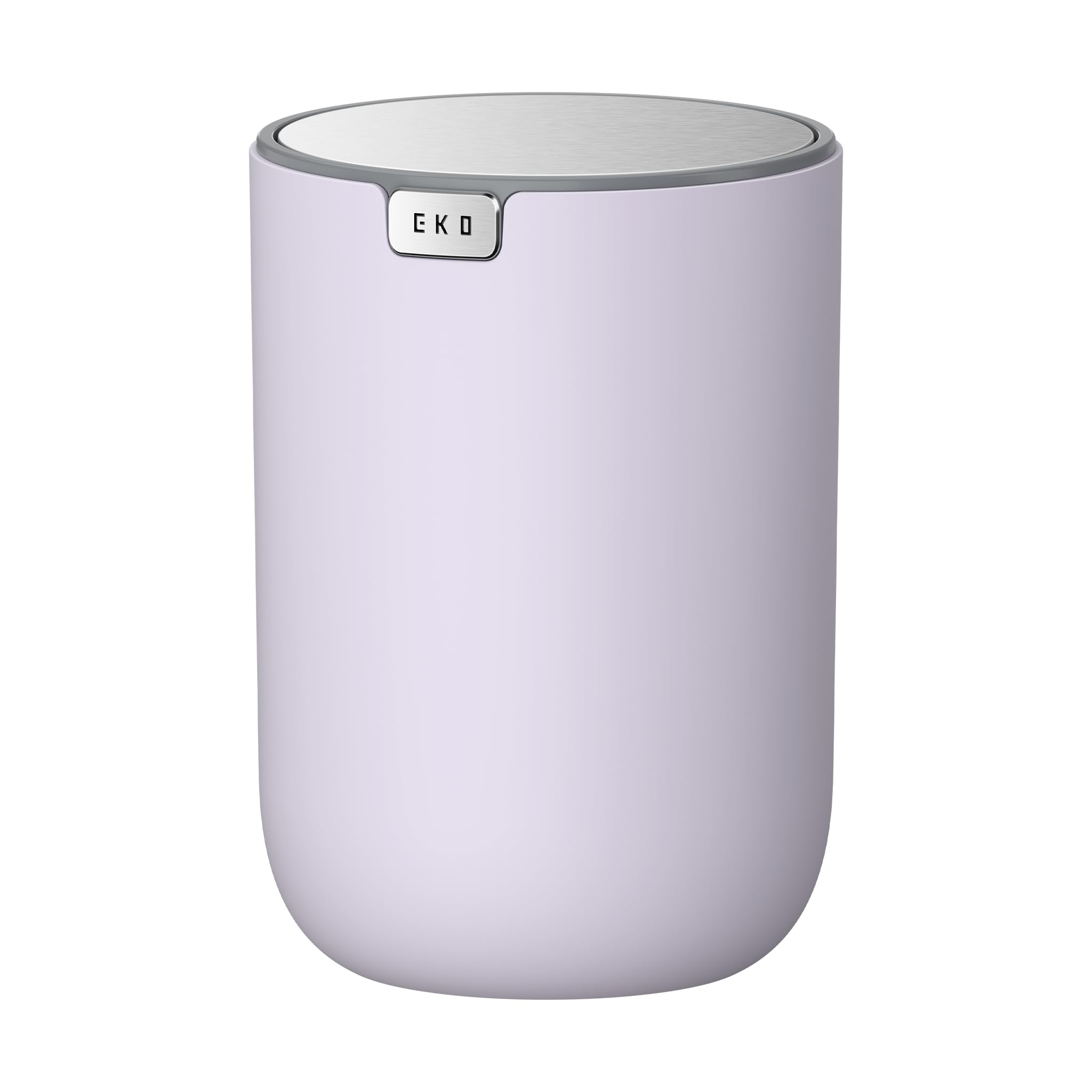 EKO Fandy 0.4 Gal/1.5L Mini Tabletop Trash Bin with Swing-Lid, Desktop Trash Can for Bathroom Countertop, Vanity, Coffee or Office, Small Garbage Bin (Lavender)