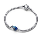 PANDORA Metallic Blue Gecko Charm - Gift for Her - Compatible with PANDORA Moments - With Gift Box - Sterling Silver with Enamel & Man-Made Crystals