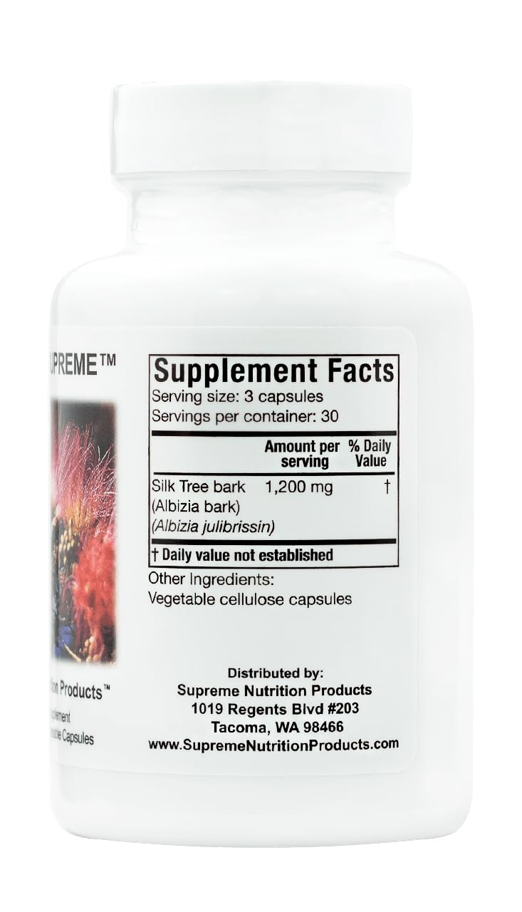 Supreme Nutrition Albizia Supreme, 90 Pure Silk Tree Bark Vegetarian Capsules (90 Count (Pack of 2))