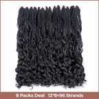 ToyoTress Boho Island Twist Crochet Hair - 18 Inch 8 Packs Short Bob Natural Black Boho Havana Twist Crochet Braids Synthetic Braiding Hair (18 Inch,1B-8P)