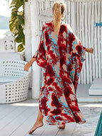 kaftan dresses for women Ethnic Print Kaftan Beach Dress Plus Size Swimsuit Cover Up