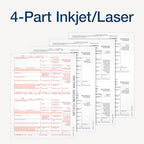 Adams 2024 1099 MISC Tax Forms, 4 Part, Laser/Inkjet, 50 Recipients, Plus 6 1096 Forms, 2 Up, Access to Tax Forms Helper (1009312)