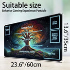 for MTG Game Playmat, for Magic TCG Rubber Play mat,Tabletop Card Playmats with Smooth Surface,Trading Card Inked Game Mat with White Zones,Battle Game,Galaxy Art Tree