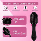 Hair Dryer Brush Blow Dryer Brush in One 4 in 1 Styling Tools with Ceramic Oval Barrel, and Styler Volumizer, Hot Air Straightener Brush for All Hair Types