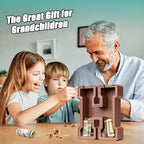 Summidate Wooden Letter Piggy Bank, Extra Thick Large Capacity Piggy Bank for Kids Boys Girls Toddler, Alphabet H Money Bank| Coin Box Birthday, Christmas, Festival