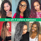 Faux Locs Crochet Hair 10 Inch Ombre Goddess Locs Crochet Hair for Women Soft River Locs Curly Pre Looped Crochet Braids with Curly Ends Boho Hippie Locs Synthetic Hair Extensions(6 packs, 1b/30)