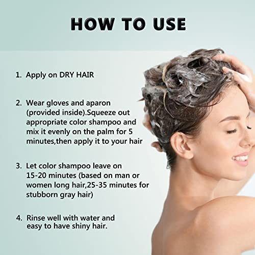 Grape Red Hair Shampoo for Dark Hair-Instant Hair Dye Shampoo 3 in 1 for Women and Men-Herbal Red Shampoo Colors in Minutes & Long Lasting Red Hair Dye 16.90 Fl Oz (Grape Red)