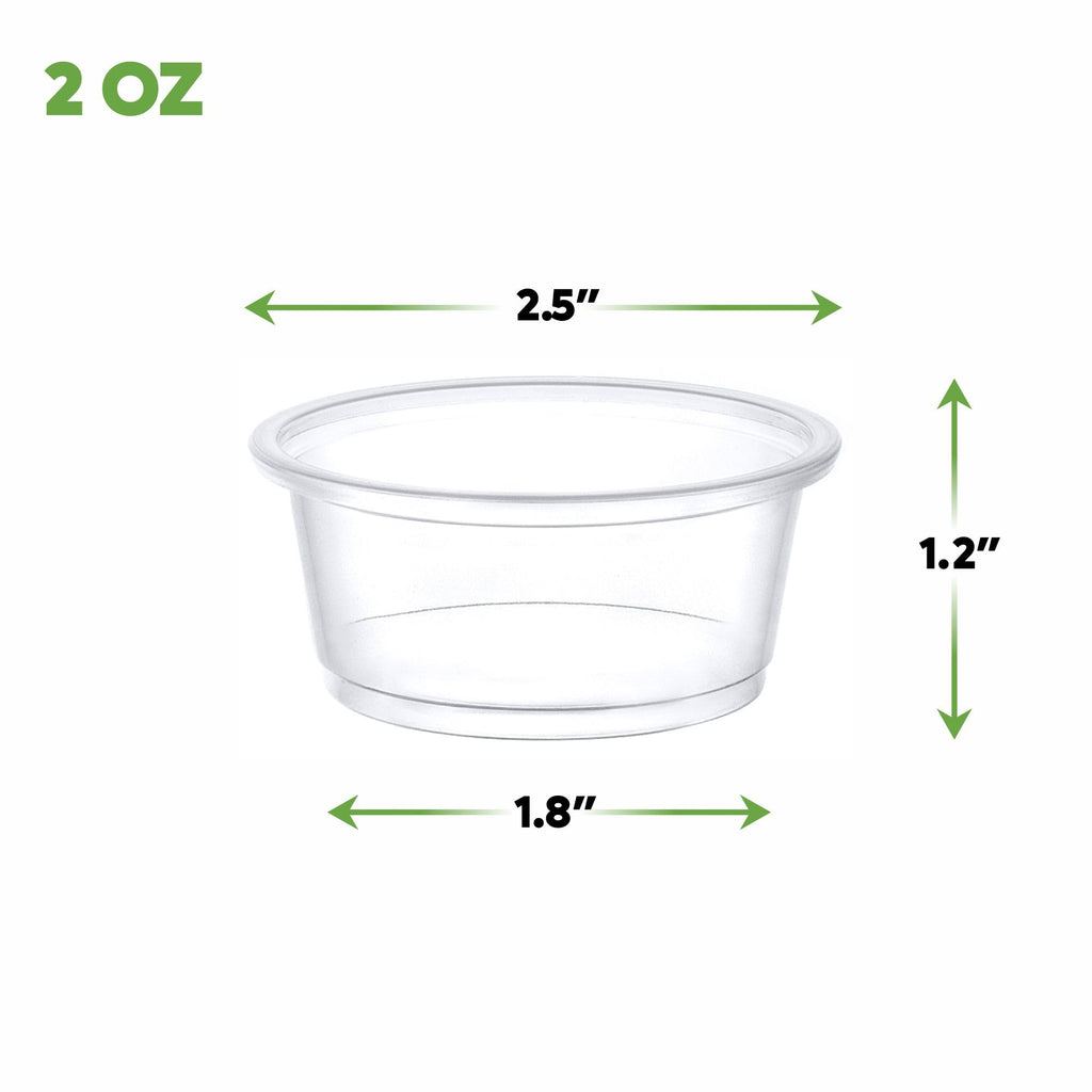 GUSTO 5.5 oz Jello Shot Cups [250 Count] Clear Plastic Disposable Portion Containers for Sauces, Dressings & Samples, No Lids – Durable, Stackable (Formerly Comfy Package)