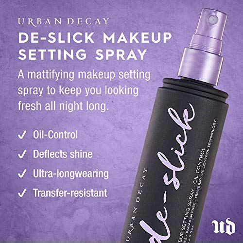 Urban Decay De-Slick Mattifying Makeup Setting Spray for Face, Waterproof, Smudge-proof, Oil & Shine Control, for Oily Combination Skin, Oil-free, Vegan, Cruelty-free