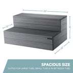 DENKOE Hot Tub Steps with Storage - Waterproof, Non-Slip & No Maintenance - Multi Angle Access - Ideal for Spa Steps, Hot Tub Stairs - Gray Spa Step for Outdoor
