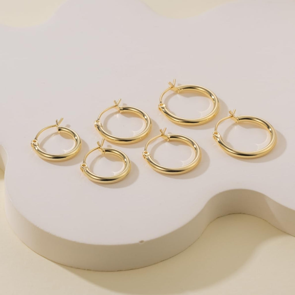 Hoop Earrings, Huggie Hoop Earrings for Women, Hypoallergenic Lightweight Small Hoop Earring for Womens 14mm/16mm/18mm (16mm)