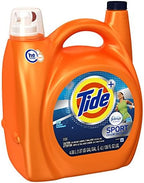 Tide Plus Febreze Fresh Sport Odor Defense HE Turbo Clean Liquid Laundry Detergent, Active Fresh Scent (89 Loads), 138 Fl Oz - Packaging May Vary