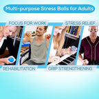Serenilite Stress Balls for Adults, Hand Therapy Exercise, 6.0cm Stress Ball Bundle, Squeeze Balls for Hand Therapy, Hand Grip Strengthener, Soft, Medium & Hard (Light Blue, Light Purple & Light Red)