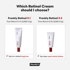 FRANKLY Retinol 0.3% Cream, 0.7 fl oz - Korean Intensive Retinol | Night Cream | Ceramides & Natural Ginseng | Anti-aging, Wrinkles Care, Reduces Congestion and hyperpigmentation | Korean Skin Care