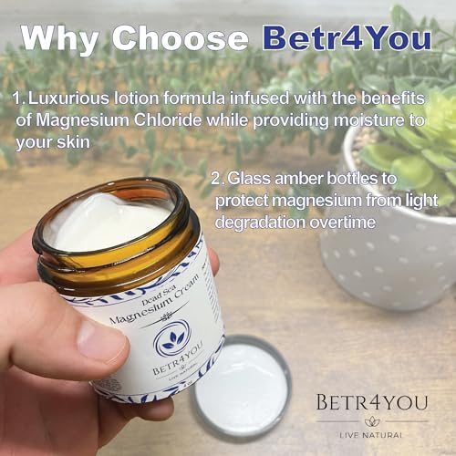 BETR4YOU Official | Dead Sea Magnesium Cream | 4 Oz. Magnesium Lotion | TikTok Star Shop Seller