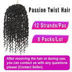 Bileaf Passion Twist Hair 8 Packs Pretwisted Passion Twist Crochet Hair 14 Inch Crochet Hair Passion Twists, Boho Passion Twists Hair Pre Looped Synthetic Passion Twist Crochet Braids #350