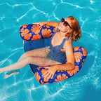 Big Joe Noodle Sling, No Inflation Needed, Pool Float with Armrests, Quick Draining Fabric, Cup Holder