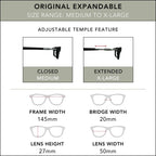 Clic Magnetic Reading Glasses for Men or Women, Computer Readers, Original Expandable (M-XL, Dark Demi, 2.00 Magnification)